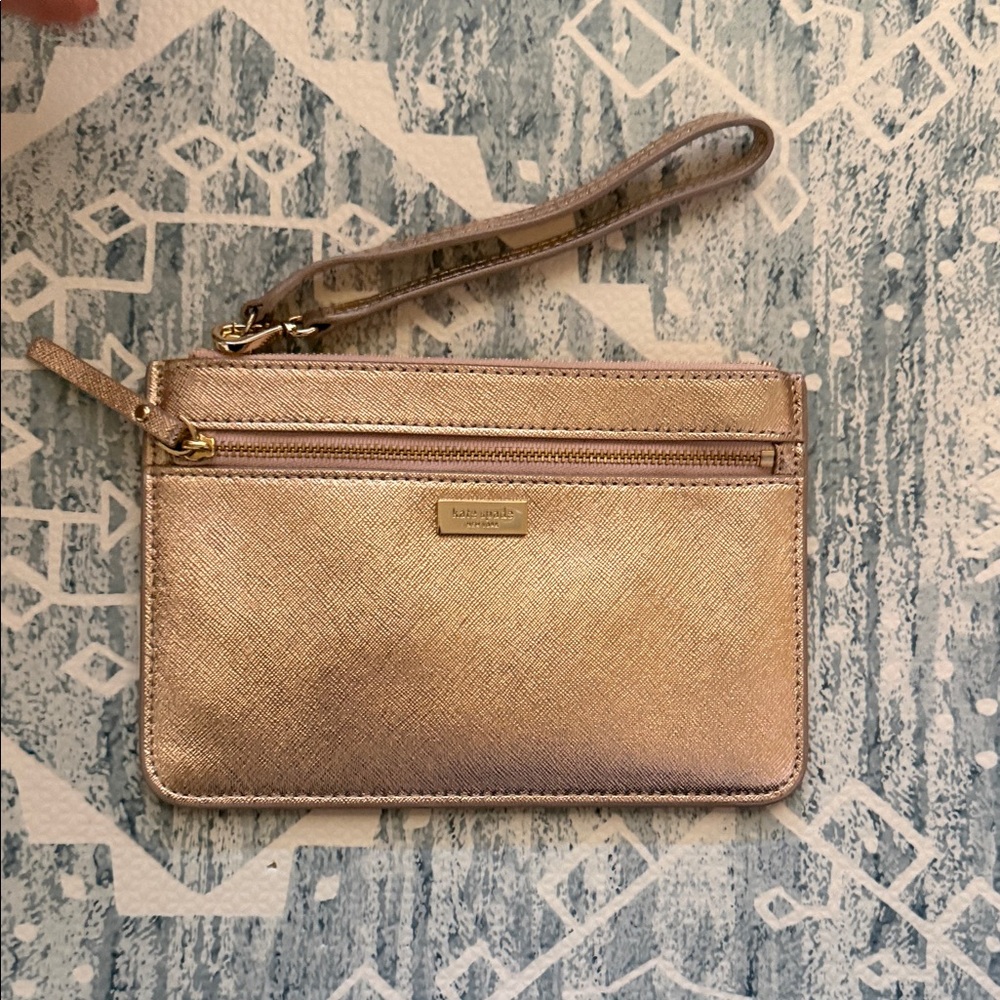 Rose Gold Kate Spade Wristlet Clutch
